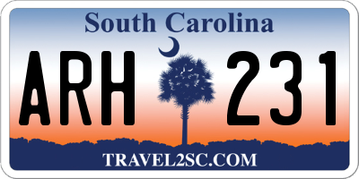 SC license plate ARH231