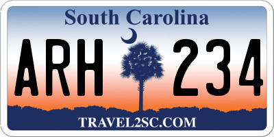 SC license plate ARH234