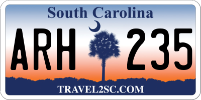 SC license plate ARH235