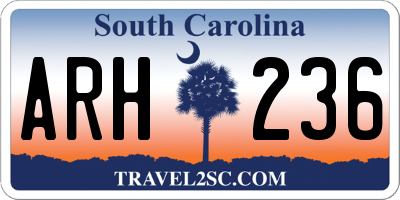 SC license plate ARH236