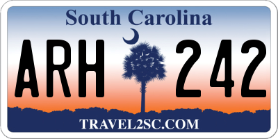 SC license plate ARH242