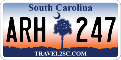 SC license plate ARH247