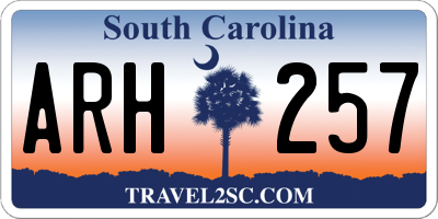 SC license plate ARH257