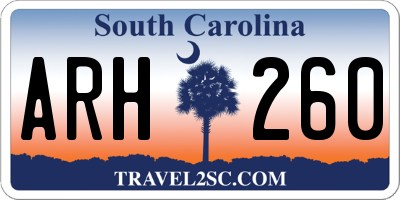 SC license plate ARH260