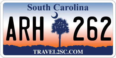SC license plate ARH262