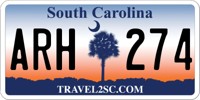 SC license plate ARH274