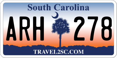 SC license plate ARH278