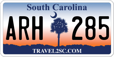 SC license plate ARH285