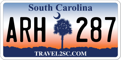 SC license plate ARH287