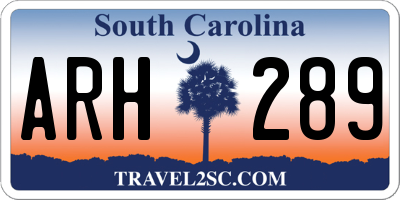 SC license plate ARH289