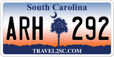 SC license plate ARH292