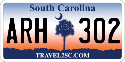 SC license plate ARH302