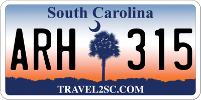 SC license plate ARH315