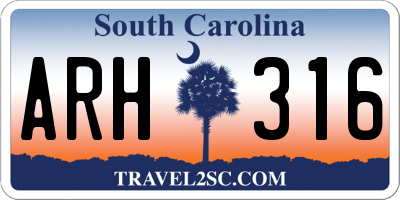 SC license plate ARH316
