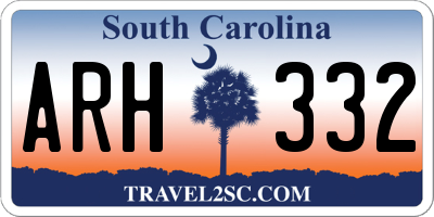 SC license plate ARH332