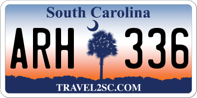 SC license plate ARH336