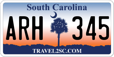 SC license plate ARH345