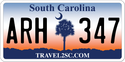 SC license plate ARH347