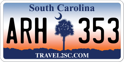 SC license plate ARH353