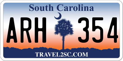 SC license plate ARH354