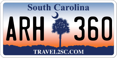 SC license plate ARH360