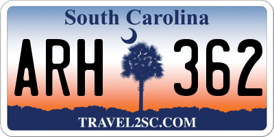 SC license plate ARH362