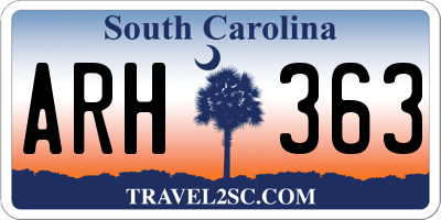 SC license plate ARH363