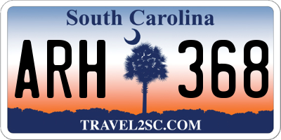 SC license plate ARH368