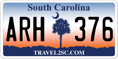 SC license plate ARH376