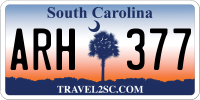 SC license plate ARH377