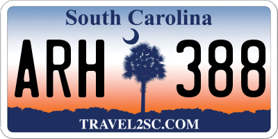 SC license plate ARH388