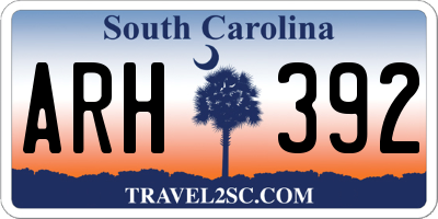 SC license plate ARH392