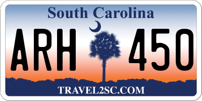 SC license plate ARH450