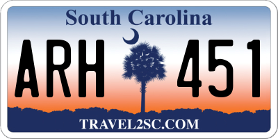 SC license plate ARH451