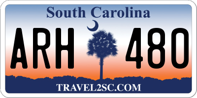 SC license plate ARH480