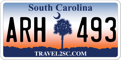 SC license plate ARH493