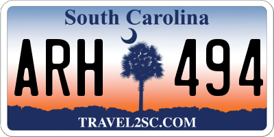 SC license plate ARH494
