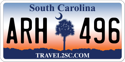 SC license plate ARH496