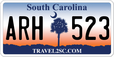 SC license plate ARH523