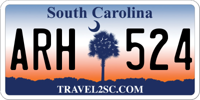 SC license plate ARH524