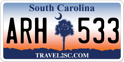 SC license plate ARH533