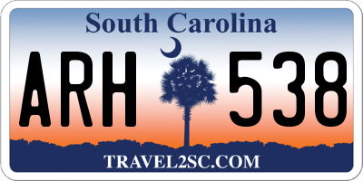 SC license plate ARH538