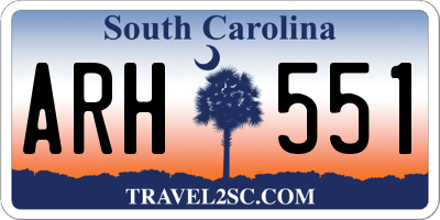SC license plate ARH551