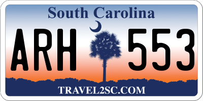 SC license plate ARH553