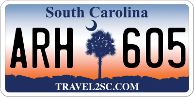 SC license plate ARH605