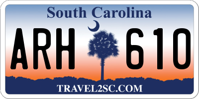 SC license plate ARH610