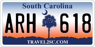 SC license plate ARH618
