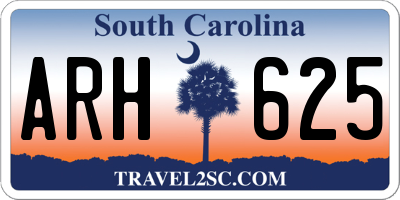 SC license plate ARH625