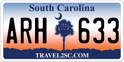 SC license plate ARH633