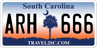 SC license plate ARH666